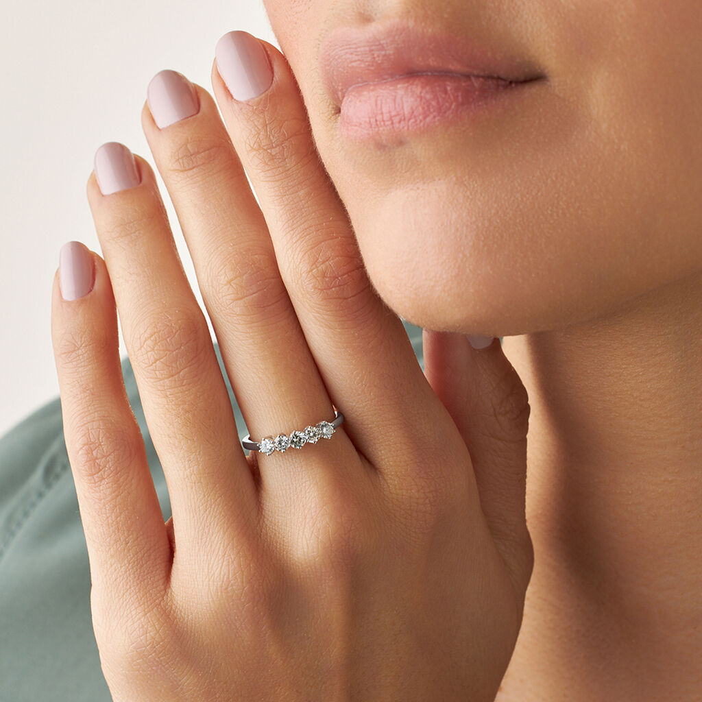 Anello Riviere Firmamenti Oro Bianco Diamante - Anelli Riviere Donna | Stroili