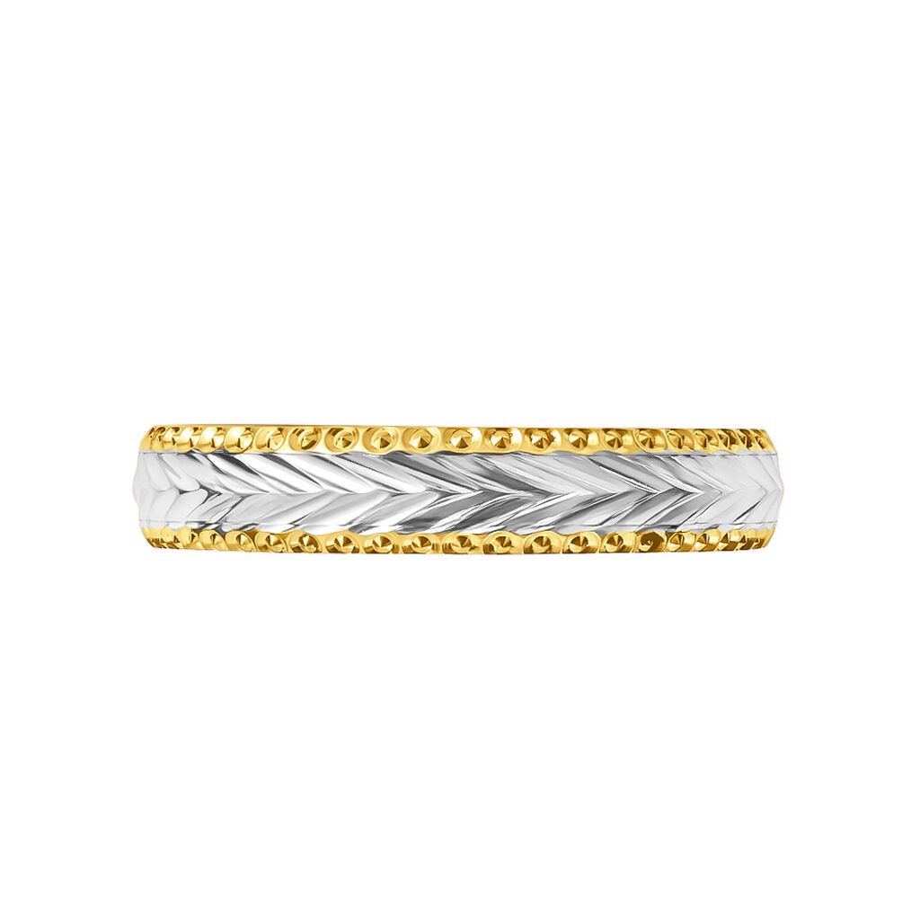 Fede Classica Diamantata 3.5 mm Oro Bicolore - Anelli con Incisione Donna | Stroili