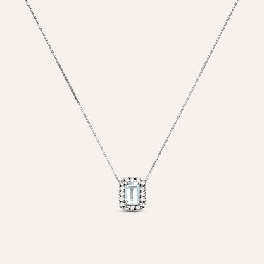 Collana Acquamarina Oro Bianco Acquamarina Diamante