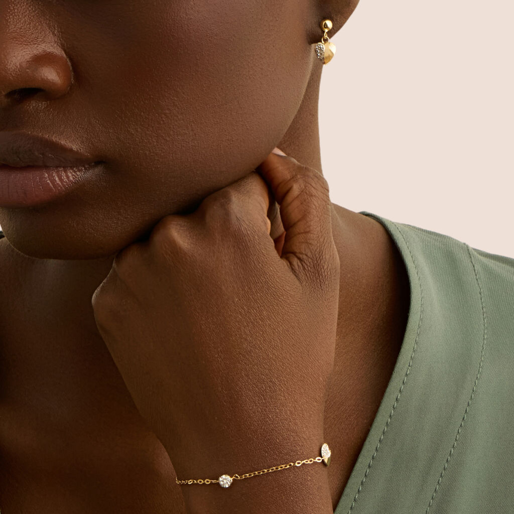 Orecchini Pendenti Crystal Gold Oro Giallo Cristallo