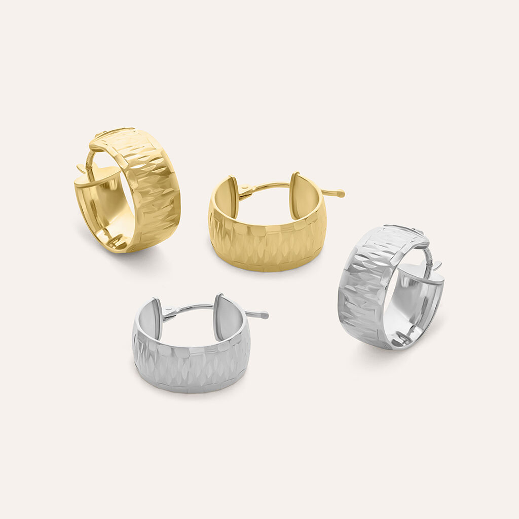 Orecchini A Cerchio Golden Lover Oro Bianco