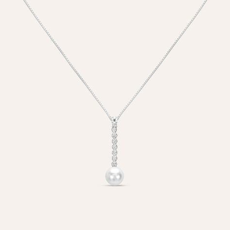 Collana Silver Pearls Argento Rodiato Cubic Zirconia Perla sintentica - Collane Donna | Stroili