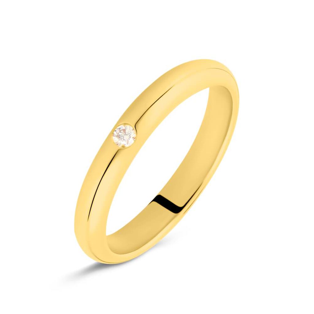 Fede Classica Leggera 3.2 mm Oro Giallo Diamante