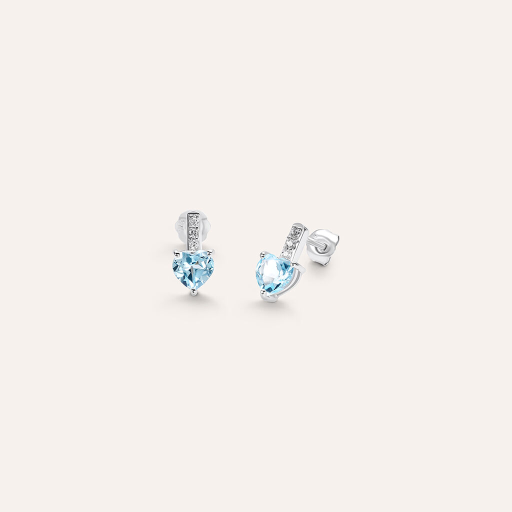 Orecchini Lobo Punto Luce Amélie Oro Bianco Topazio Cubic Zirconia - Orecchini a Lobo Donna | Stroili