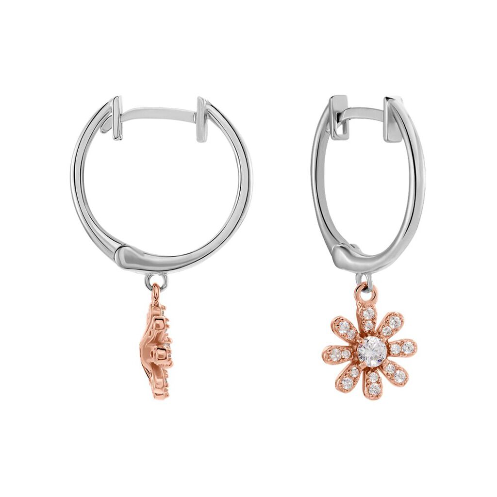 Orecchini A Cerchio Silver Moments Argento Bicolore Bianco / Rosa Cubic Zirconia - Orecchini a Cerchio Donna | Stroili