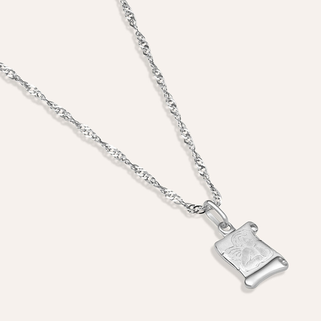 Pendente Holy Oro Bianco - Ciondoli con Incisione Unisex | Stroili