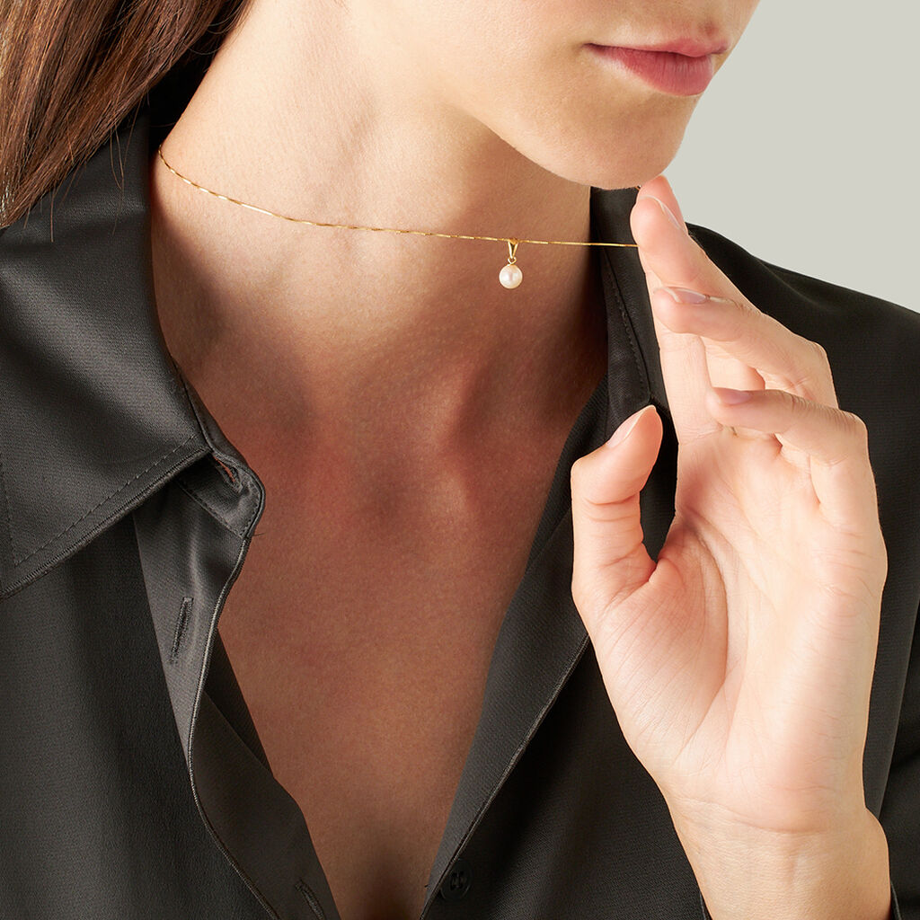 Collana Gabrielle Oro Giallo Perla D'Acqua Dolce - Collane Donna | Stroili