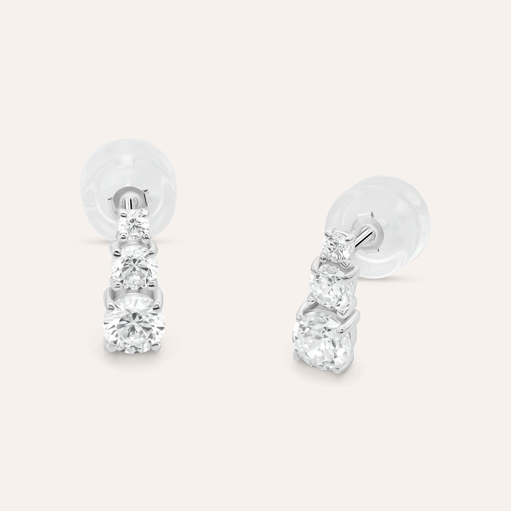 Orecchini Pendenti Trilogy Claire Oro Bianco Cubic Zirconia