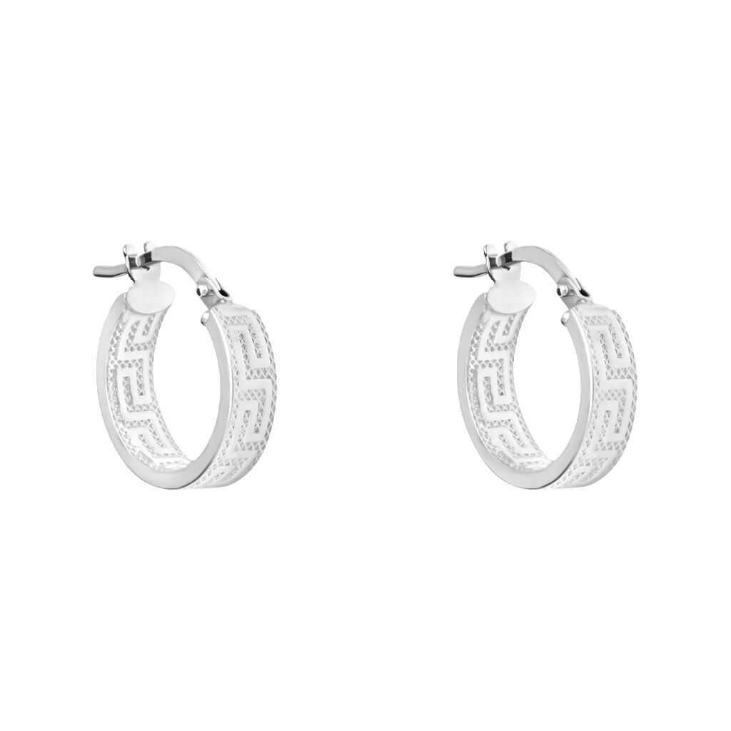 Orecchini Lobo Orecchini Oro Bianco Stroili Zirconi Orecchini In