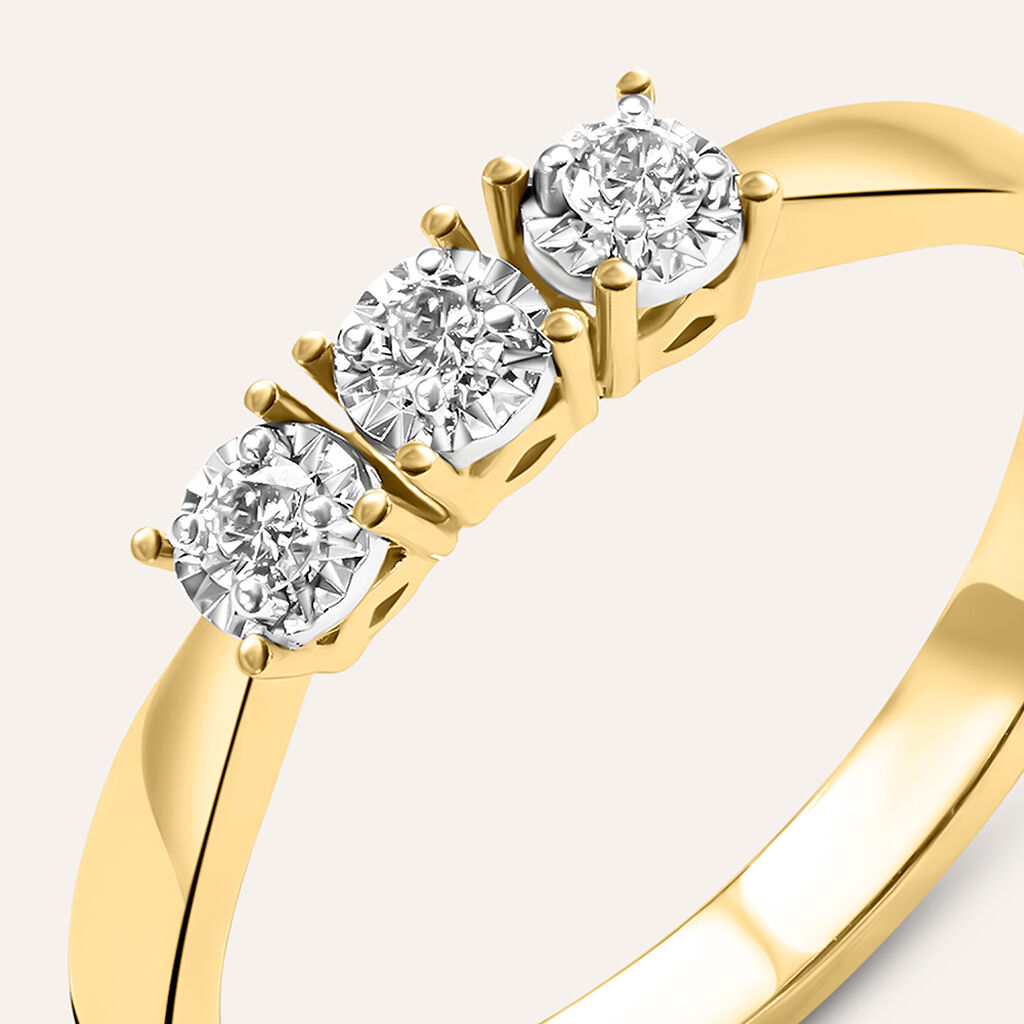 Anello Trilogy Diamotion Oro Giallo Diamante - Anelli con Pietre Donna | Stroili