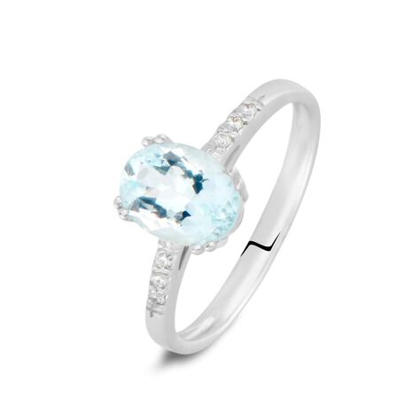Anello Acquamarina Oro Bianco E Diamanti - Anelli con Pietre Donna | Stroili