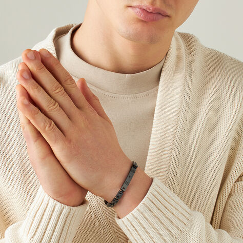 Bracciale Man Code Acciaio Nero Cristallo - Bracciali Uomo | Stroili