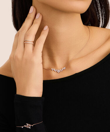 Anello Semi-eternity Silver Elegance Argento Rosa Cubic Zirconia