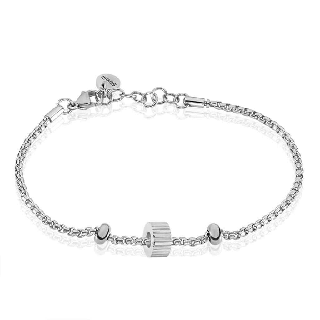 Bead Essential Code Acciaio Bicolore Bianco / Nero