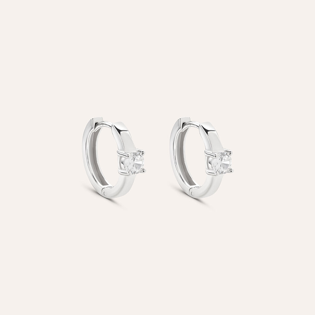 Orecchini A Cerchio Silver Elegance Argento Rodiato Cubic Zirconia - Orecchini a Cerchio Donna | Stroili