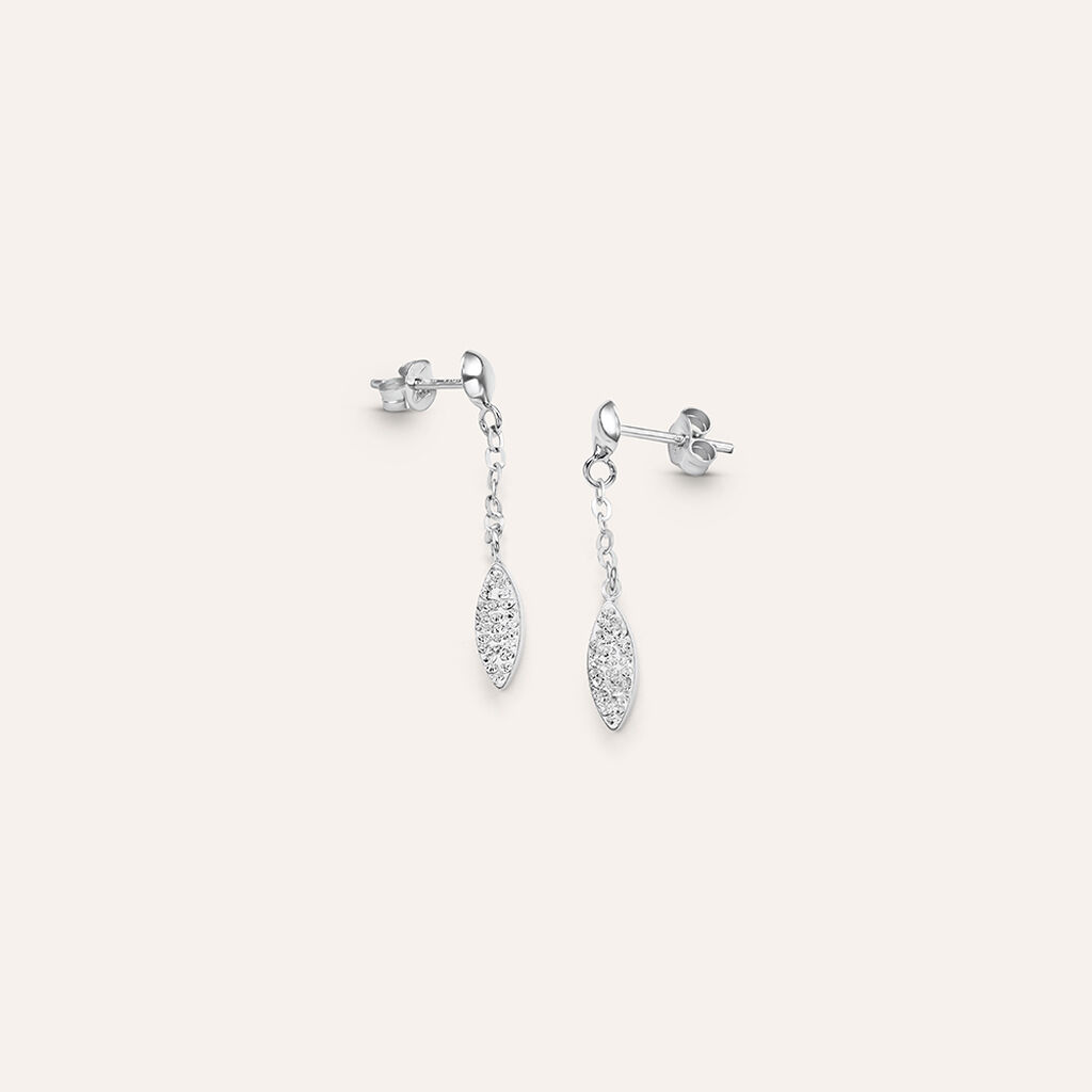 Orecchini Pendenti Crystal Gold Oro Bianco Cristallo