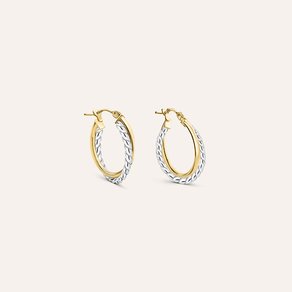 Orecchini A Cerchio Gold Essence Oro Bicolore