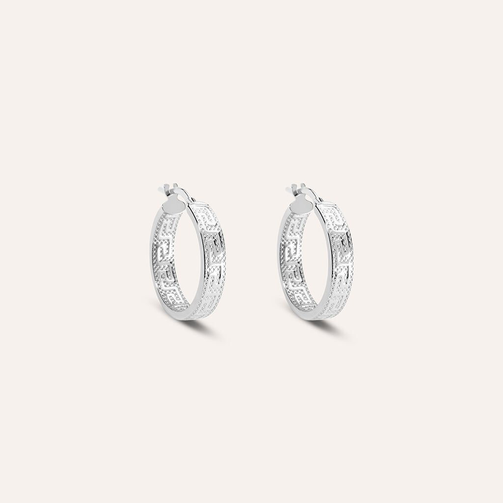 Orecchini A Cerchio Toujours Oro Bianco - Orecchini a Cerchio Donna | Stroili