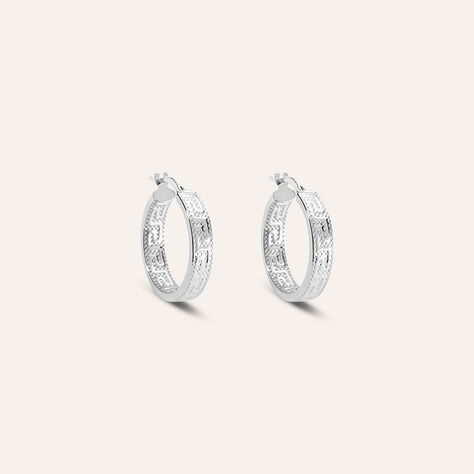 Orecchini A Cerchio Toujours Oro Bianco - Orecchini a Cerchio Donna | Stroili