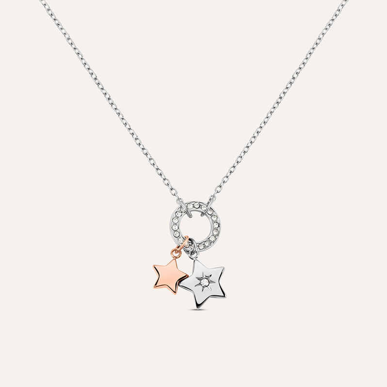 Collana Sunrise Acciaio Bicolore Bianco / Rosa Cristallo - Collane Donna | Stroili