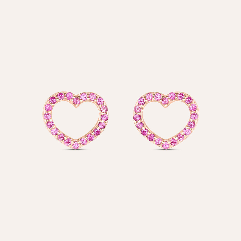 Orecchini Lobo Silver Rainbow Argento Rosa Cubic Zirconia