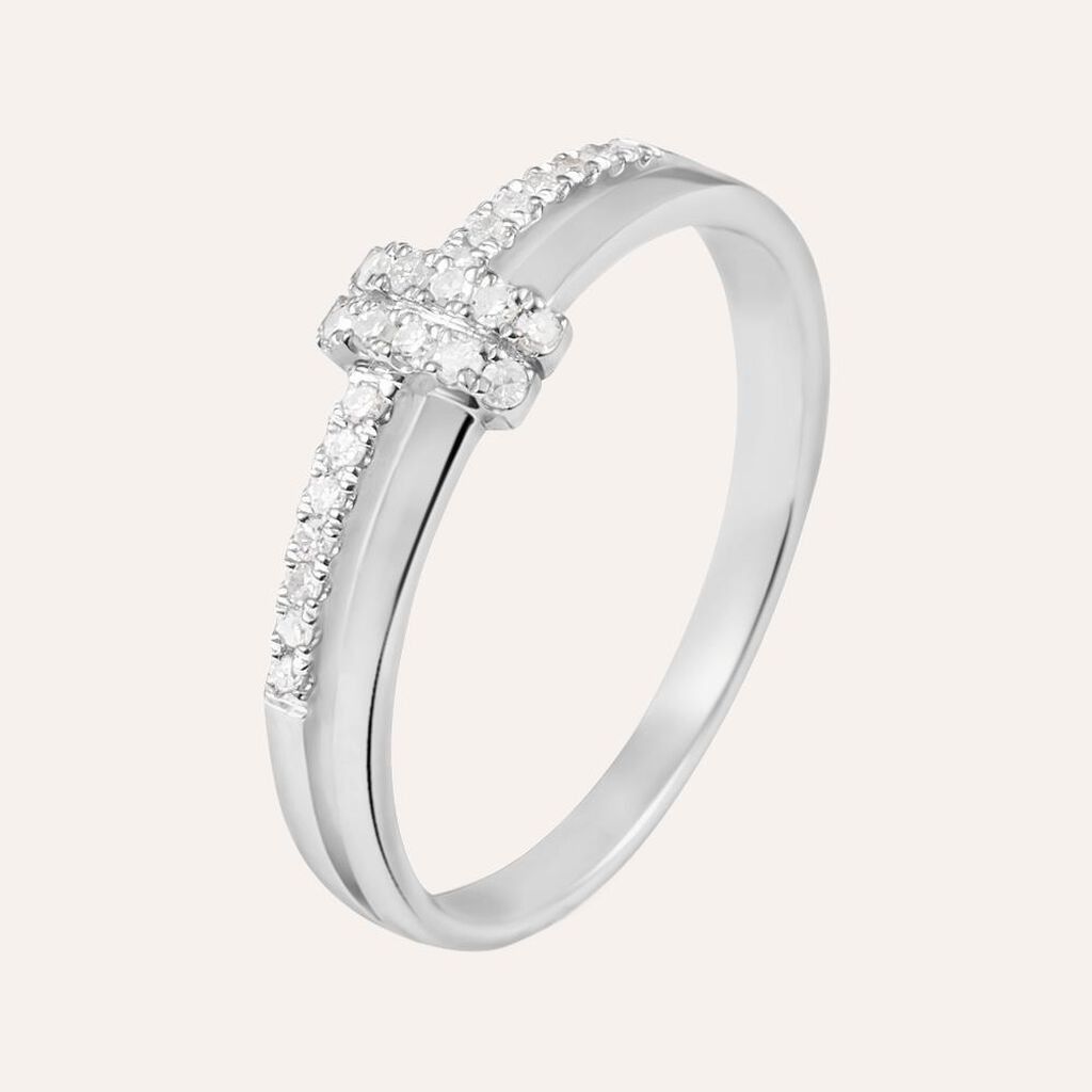 Anello Fantasia Sophia Oro Bianco Diamante