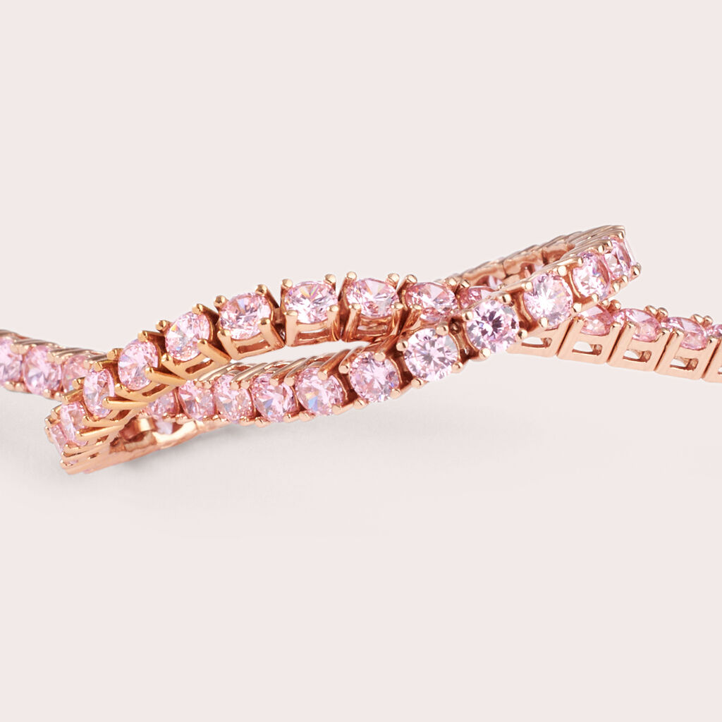 Bracciale Tennis Silver Rainbow Argento Rosa Cubic Zirconia - Bracciali Tennis Donna | Stroili