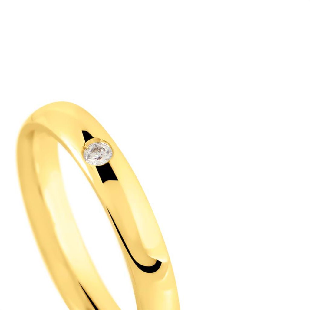 Fede Comoda 3 mm Oro Giallo Diamante - Anelli con Incisione Unisex | Stroili