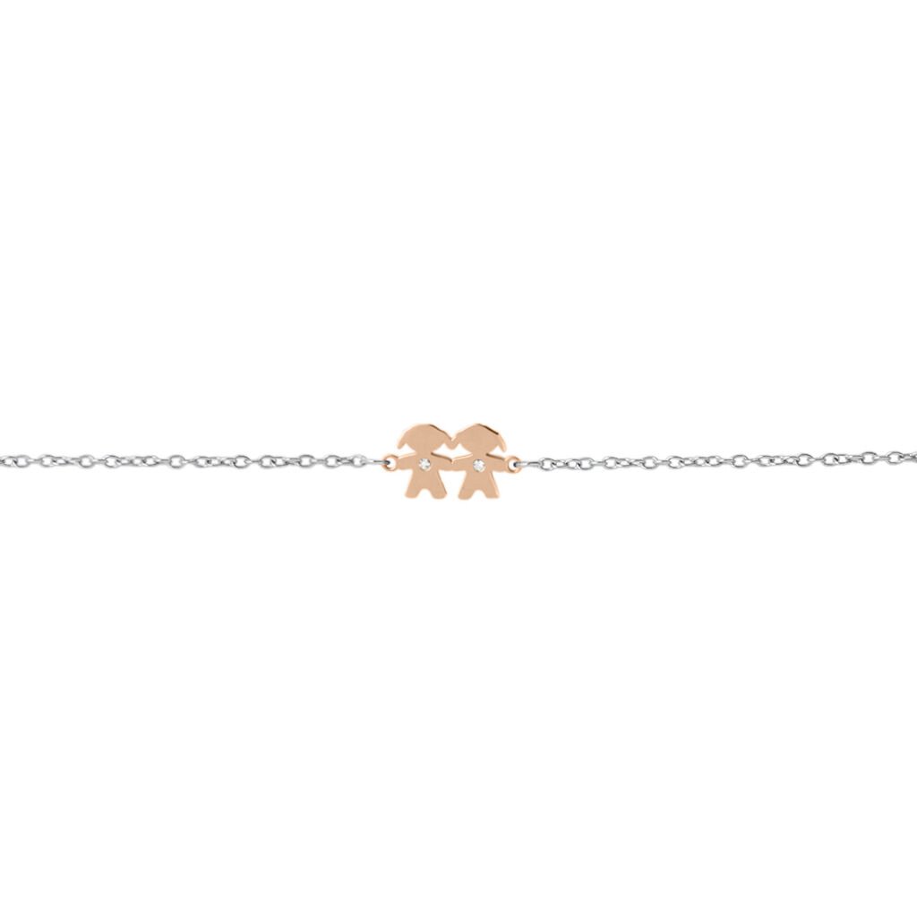 Bracciale Lady Chic Acciaio Bicolore Bianco / Rosa Cristallo - Bracciali Donna | Stroili