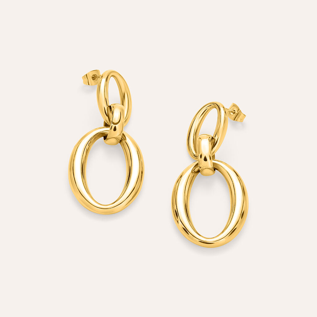 Orecchini Pendenti Radiance Acciaio Dorato