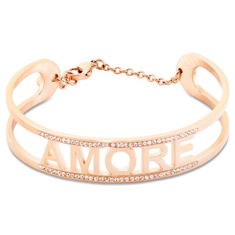 Bangle Lady Message Acciaio Rosa Cristallo - Bracciali Rigidi Donna | Stroili