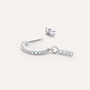 Mono Orecchino A Cerchio Silver Moments Argento Rodiato Cubic Zirconia