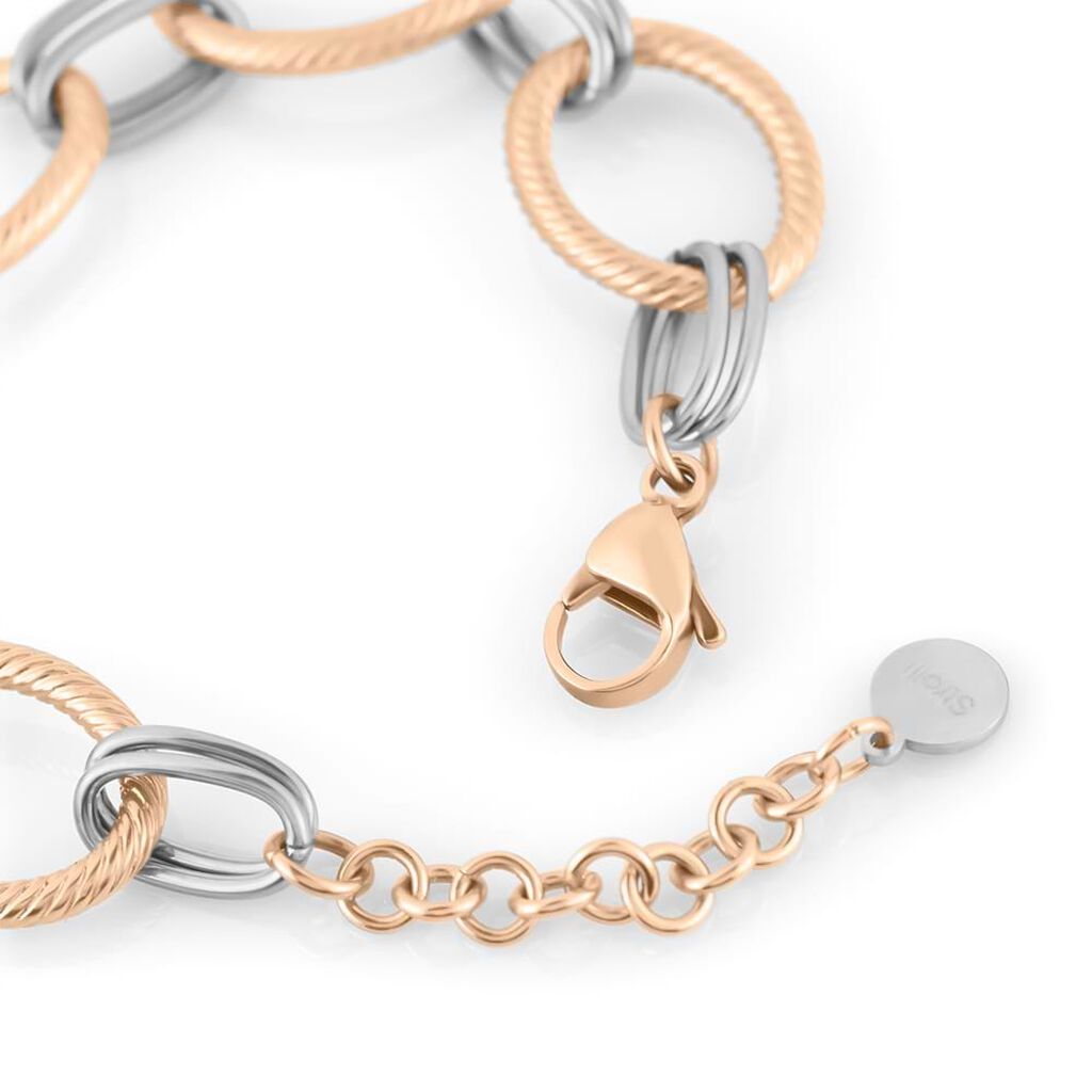 Bracciale Catena Lady Code Acciaio Bicolore Bianco / Rosa - Bracciali Donna | Stroili