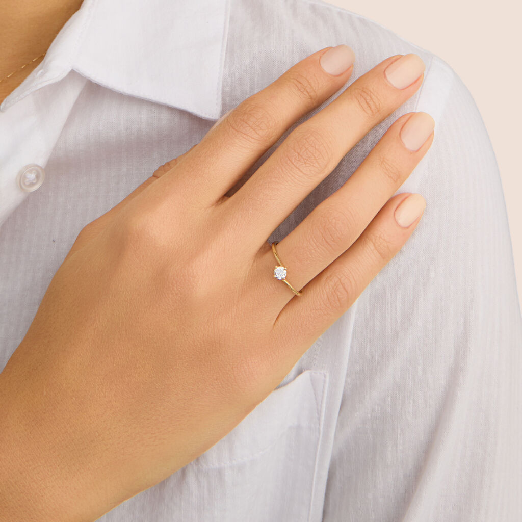 Anello Solitario Valentino Firmamenti Oro Giallo Diamante - Anelli con Pietre Donna | Stroili