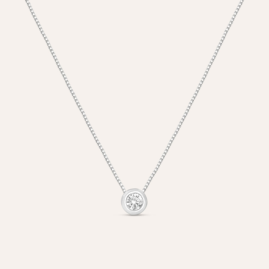 Collana Punto Luce Silver Elegance Argento Rodiato Cubic Zirconia