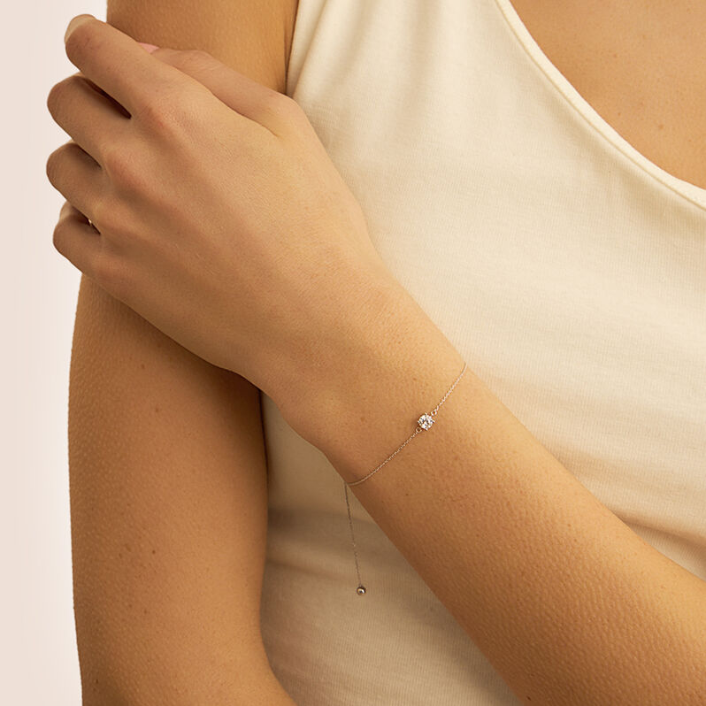 Bracciale Punto Luce Claire Oro Bianco Cubic Zirconia - Bracciali Amicizia Donna | Stroili