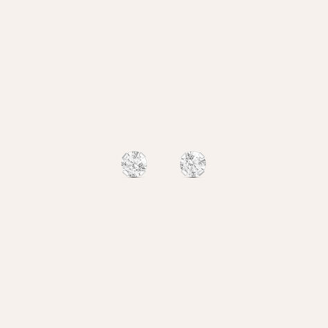 Orecchini Lobo Punto Luce Bon Ton Oro Bianco Cubic Zirconia - Orecchini a Lobo Donna | Stroili