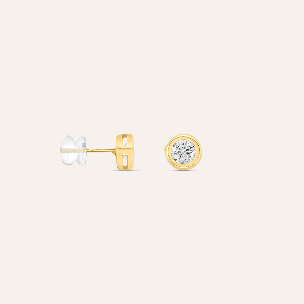 Orecchini Lobo Punto Luce Claire Oro Giallo Cubic Zirconia - Orecchini a Lobo Donna | Stroili