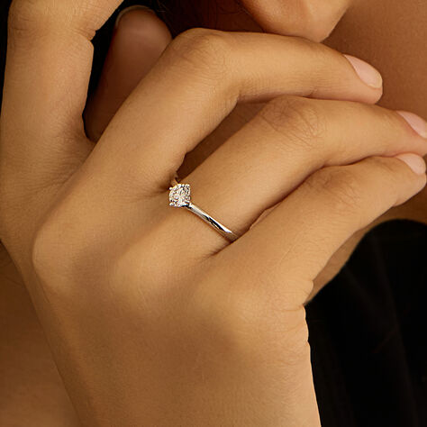 Anello Solitario Valentino Diamade Oro Bianco Diamante Lab-Grown - Anelli con Pietre Donna | Stroili