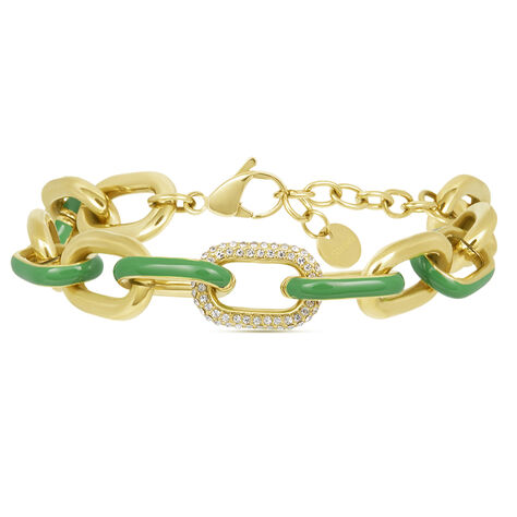 Bracciale Catena Lady Sweet Acciaio Dorato Cristallo - Bracciali Donna | Stroili