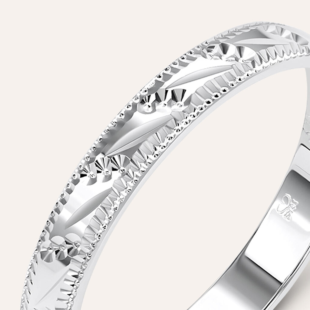 Fede Classica Diamantata 3 mm Oro Bianco - Anelli con Incisione Donna | Stroili