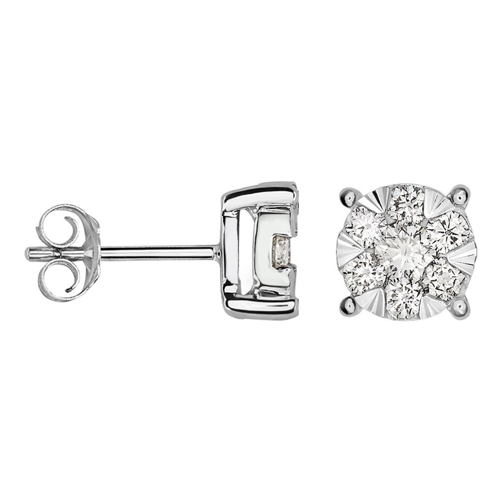Orecchini Lobo Punto Luce Petali Oro Bianco Diamante - Orecchini a Lobo Donna | Stroili