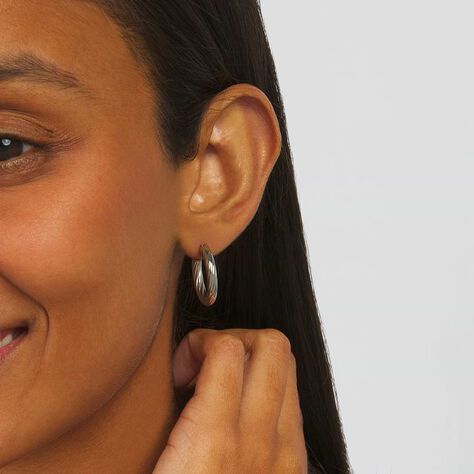 Orecchini A Cerchio Lady Code Acciaio - Orecchini a Cerchio Donna | Stroili