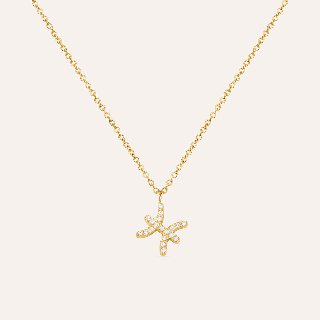 Collana Radiance Acciaio Dorato Cubic Zirconia