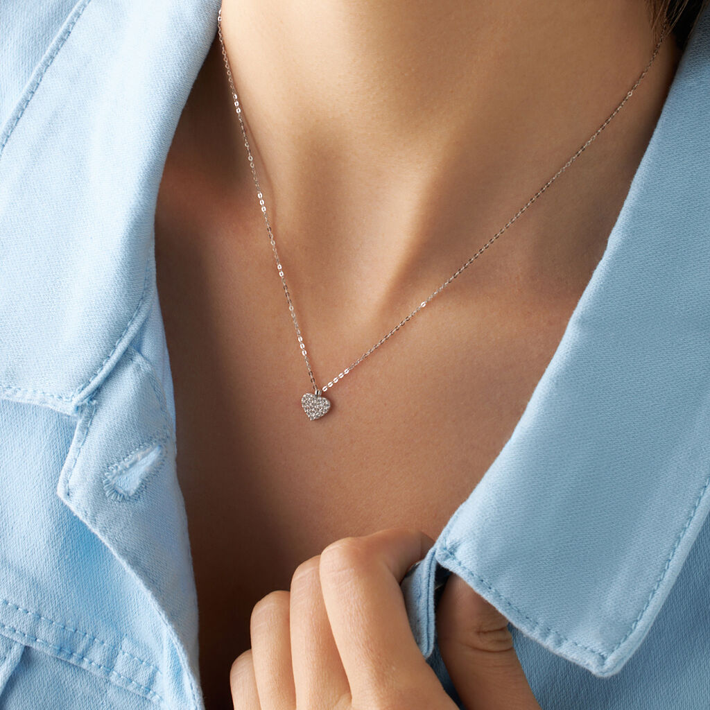 Collana Claire Oro Bianco Cubic Zirconia - Collane Donna | Stroili