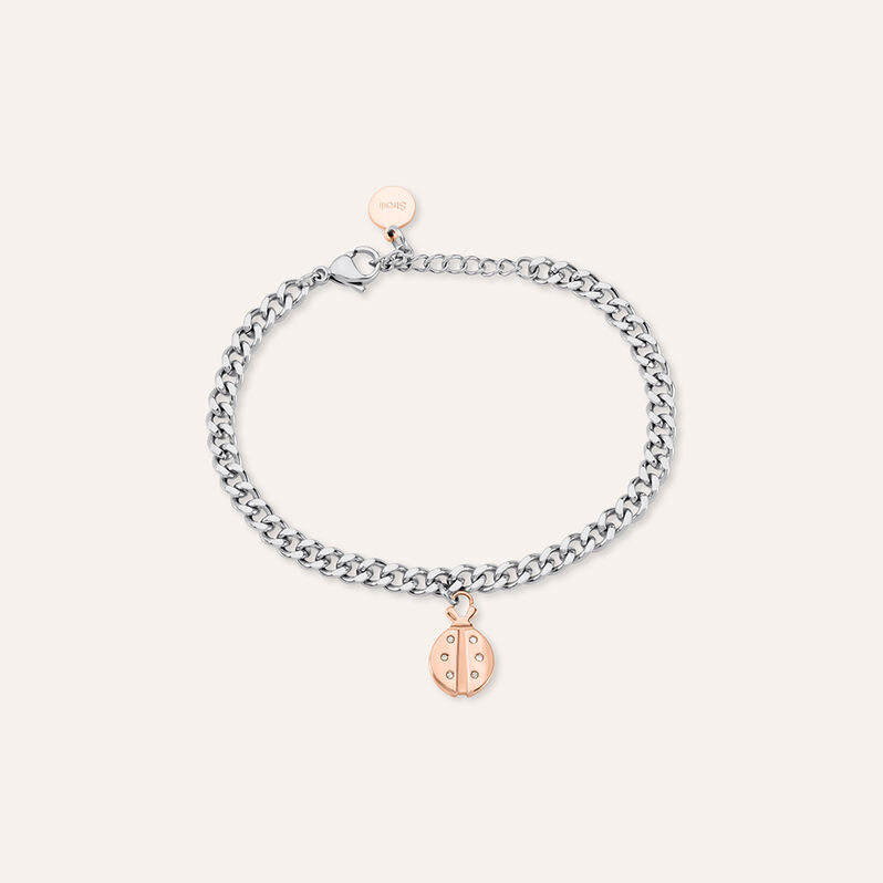 Bracciale Sunrise Acciaio Bicolore Bianco / Rosa Cristallo - Bracciali con Incisione Donna | Stroili