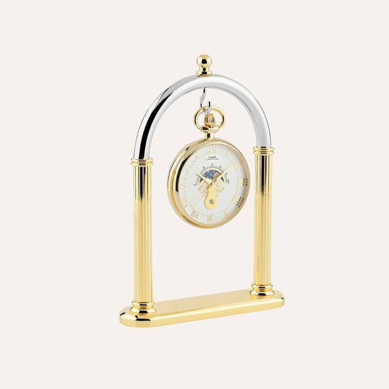 Set Orologio da Tasca Capital con Fasi Lunari in Acciaio e Stand in Metallo - Orologi solo Tempo Uomo | Stroili