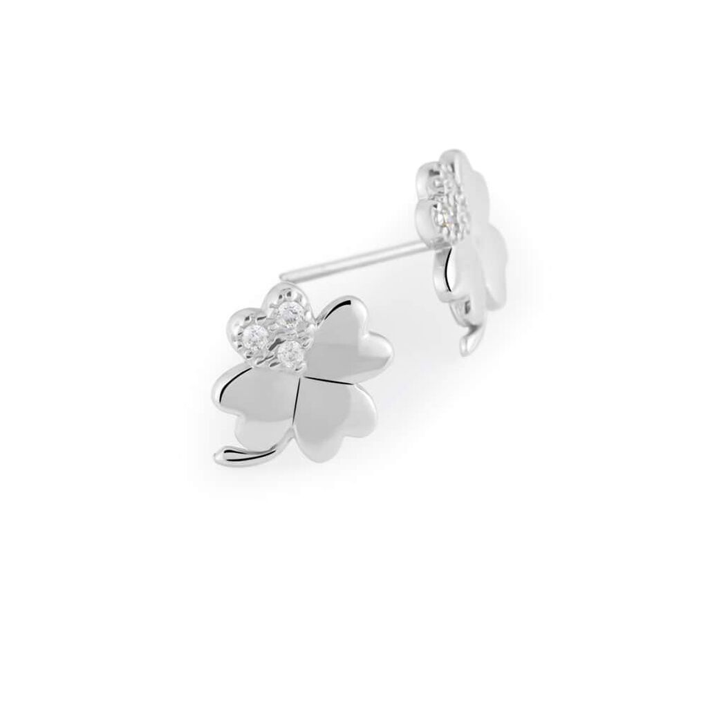 Orecchini Lobo Claire Oro Bianco Cubic Zirconia - Orecchini a Lobo Donna | Stroili