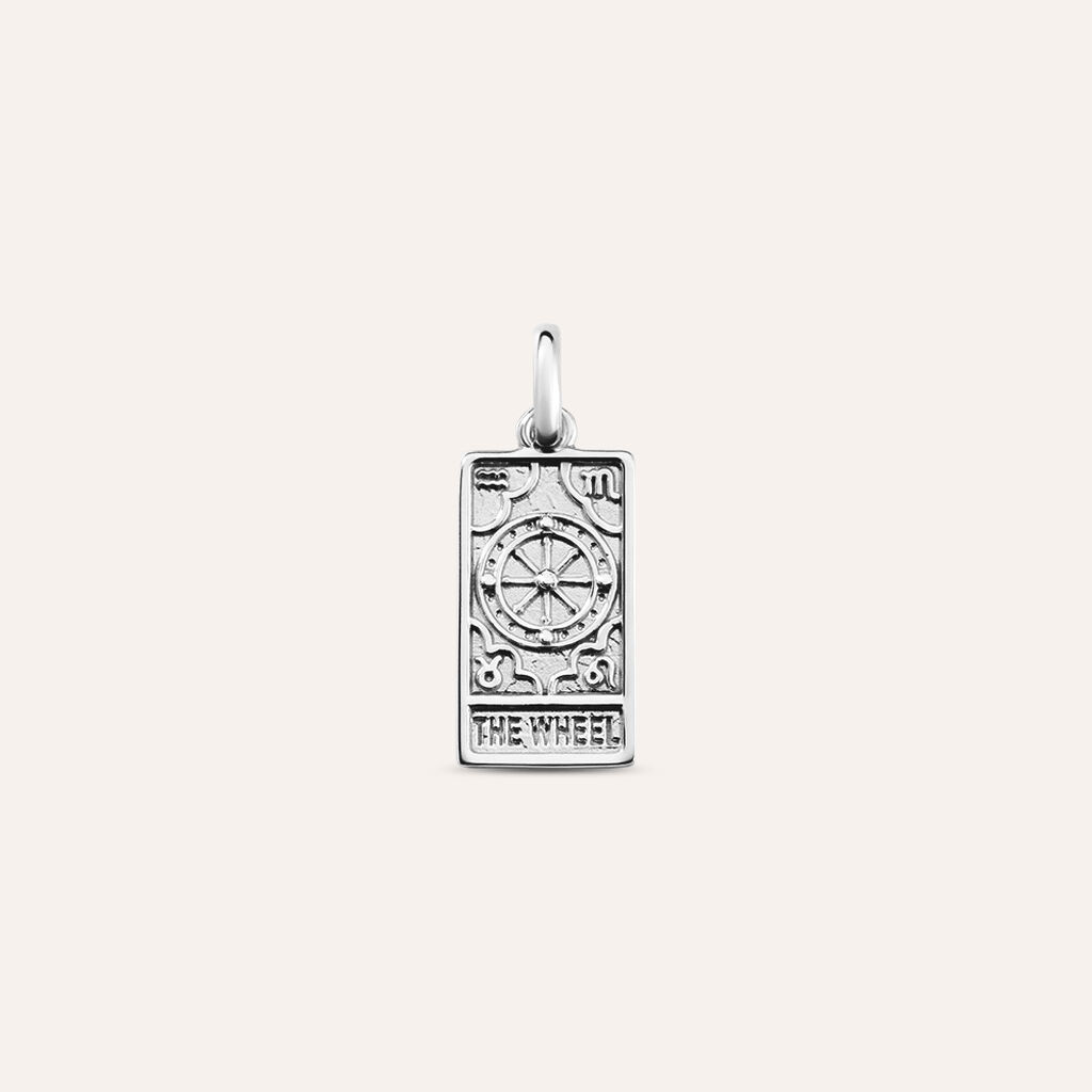 Pendente Tarocchi Carta Della Fortuna Love Beats Argento Rodiato