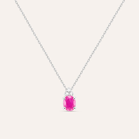 Collana Punto Luce Elizabeth Crown Oro Bianco Rubino Diamante - Collane Punto Luce Donna | Stroili